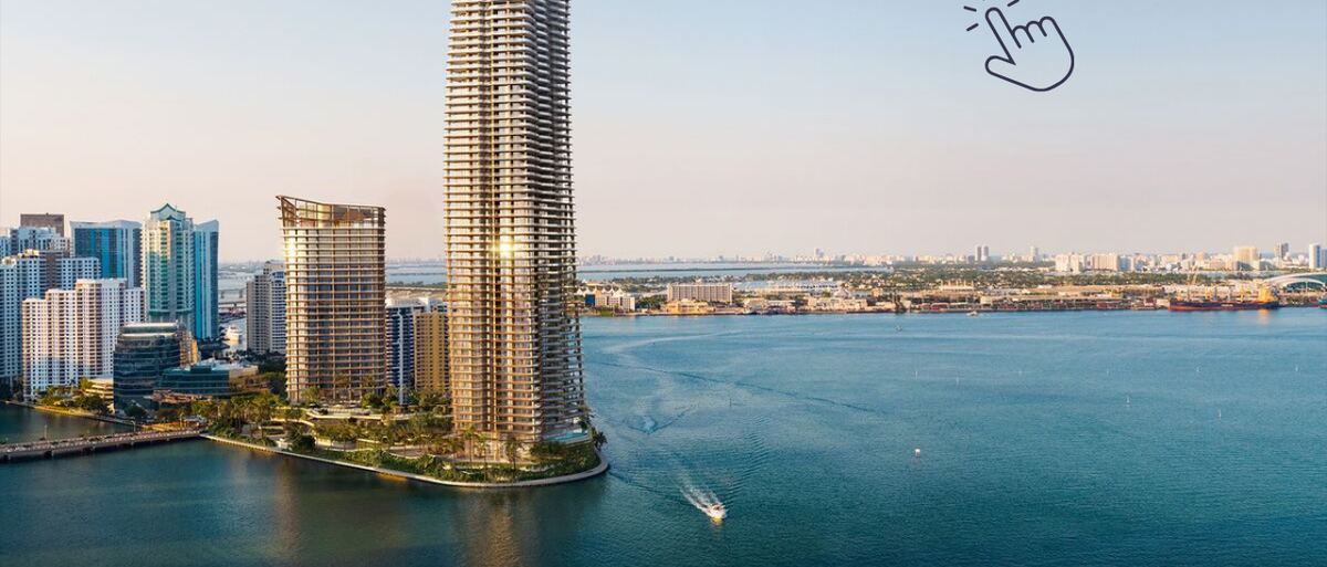 تصوّر معماري لبرجي Mandarin Oriental في بريكل كي (من المادة الأصلية، بإذن).